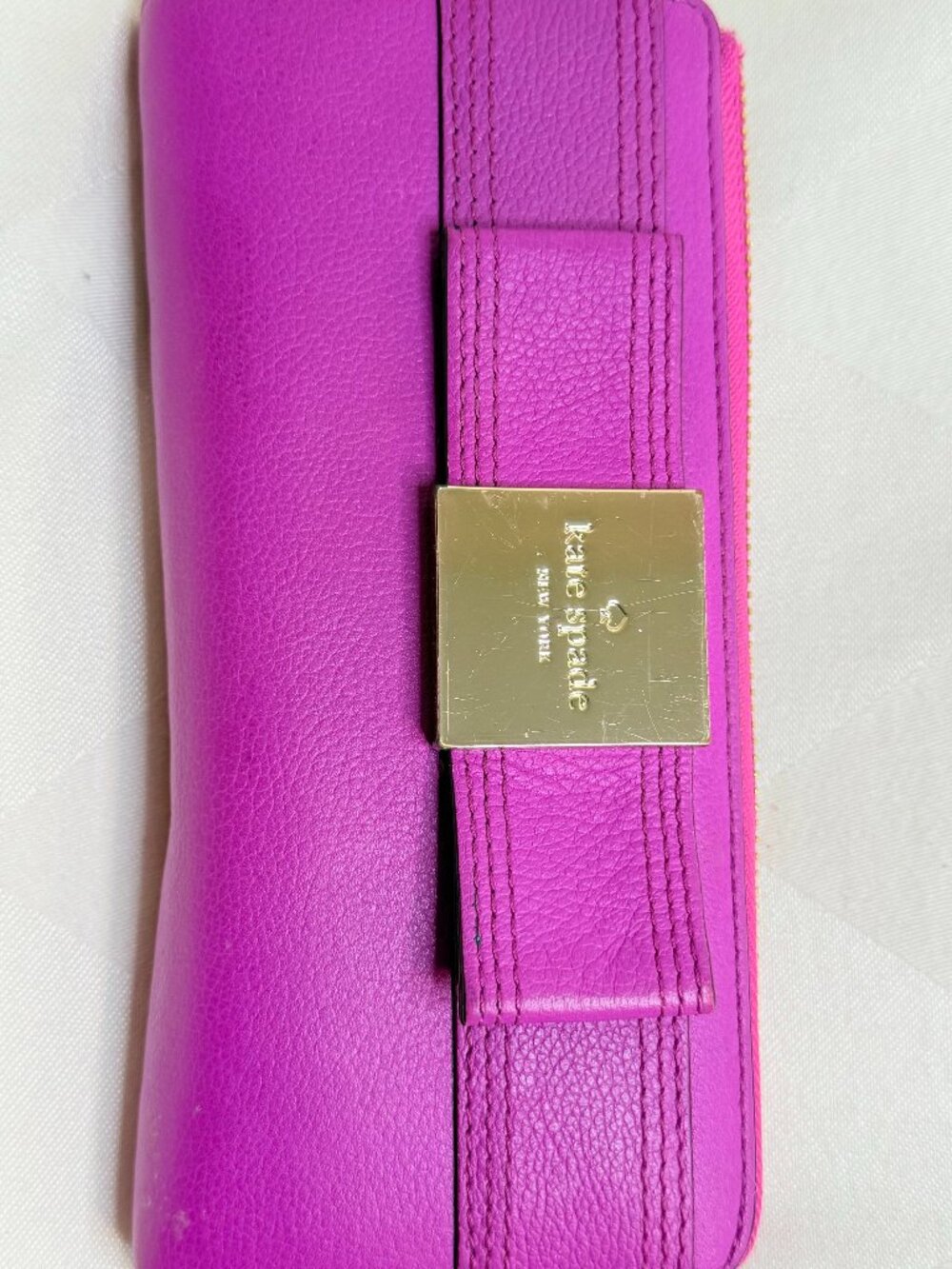 Kate Spade NY Wallet Pink Wristlet Continental Layton Primrose Hill Fuchsia